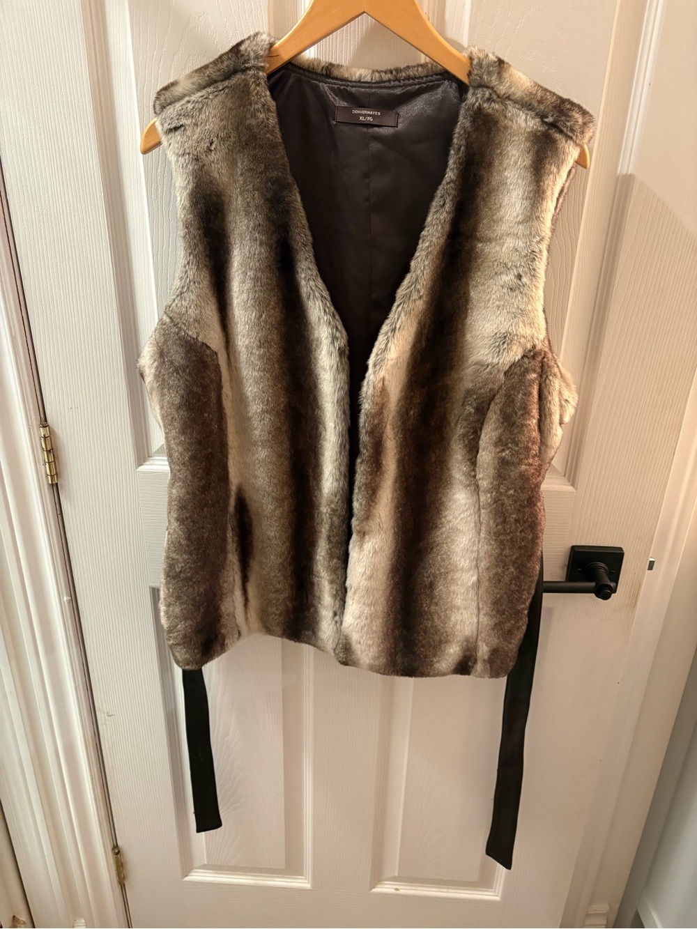 Denver Hayes Taupe Faux Fur Vest for Women